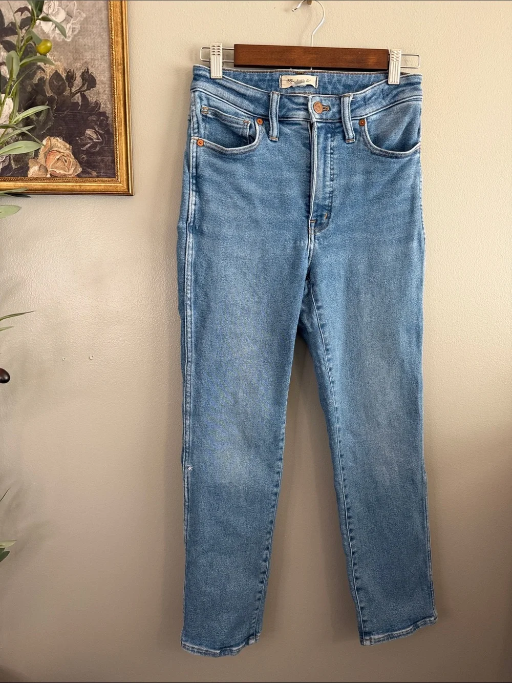 Madewell Curvy Stovepipe Jeans Size 27 Light Wash High Rise Straight Leg